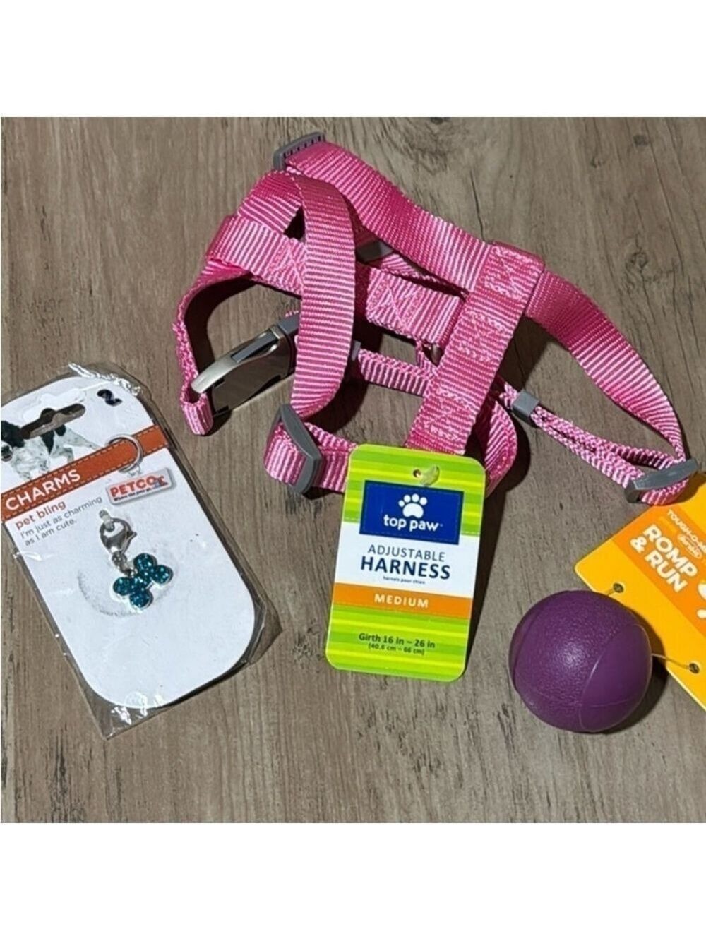 Top Paw Pink Adjustable Dog Harness Bundle Small